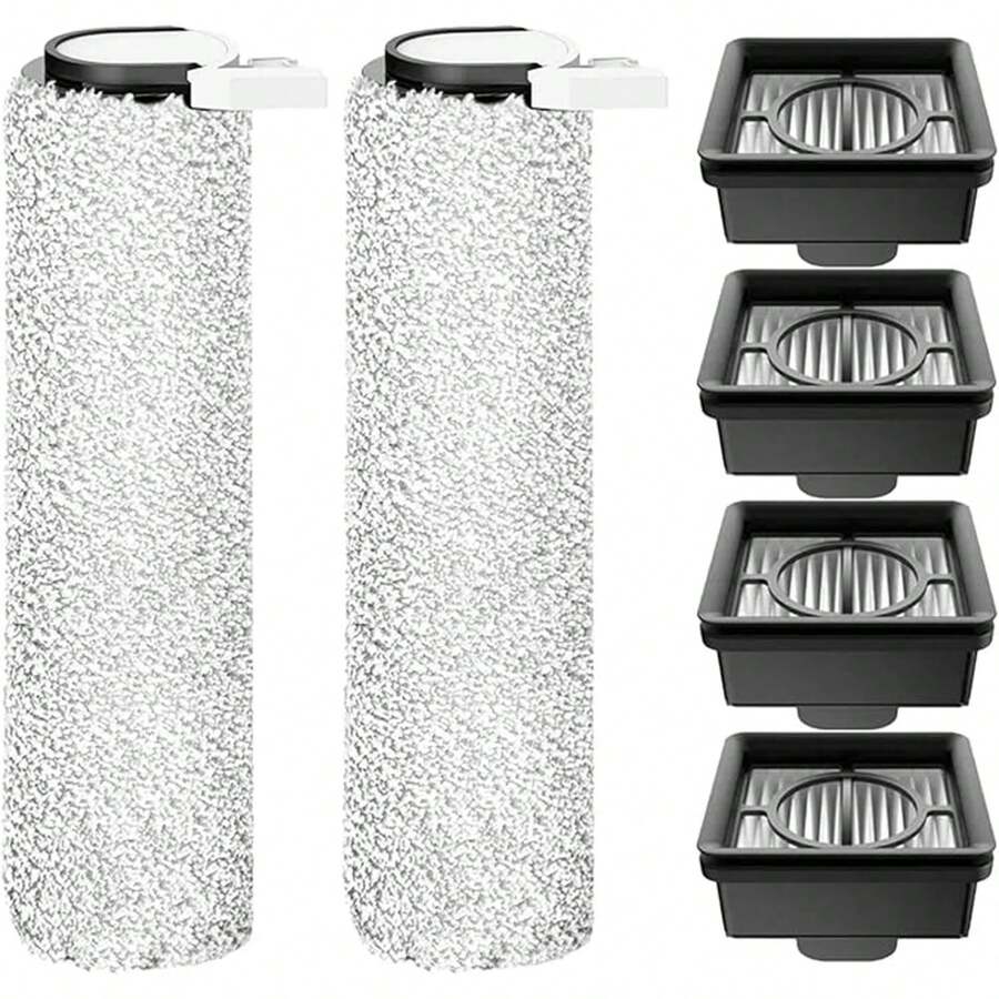 6 buah Sikat Rol Vakum Basah/Kering & Filter Pengganti, Kompatibel dengan Truclean W20 2C 4C 2 Lite - A - View 1