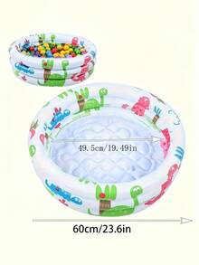 Compact Durable Inflatable Round Swimming Pool PVC, Equipped With Family Entertainment Accessories, Inflatable Swimming Pool, Vibrant Dinosaur And Plant Design, Game Pool Dinosaur Theme Swimming Pool Durable Swimming Pool - Circular Swimming Pool - View 5