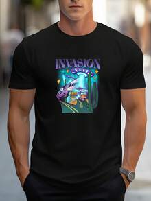 Men T-Shirts - 黑色 - 查看 1