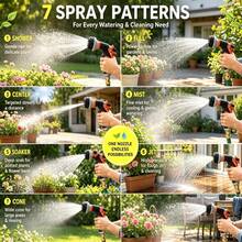 1pc High Pressure Adjustable Multi-Function Garden Nozzle Water Gun, 7 Spray Modes, Universal Interface, Powerful Cleaning, Suitable For Garden Watering, Car Washing And Yard Cleaning, Perfect Birthday And Christmas Gift - View 3