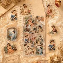 24sheets Vintage Decorative Stickers Pack Scrapbooking Label Diary Notebook Art Journal Planner Collage Stickers - Stickers - View 3