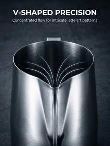 450ml Stainless Steel Milk Frothing Pitcher With Built-In Measurement Markings, Professional Flow Control Design For Latte Art, Ergonomic Handle Espresso Steam Milk Cup, Suitable For Baristas, Home And Cafe - Multicolor - View 5
