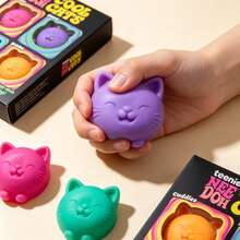 1pc Cat-Shaped TPR Squeeze Toy, Soft And Fluffy Leisure Relaxation Toy, Cute Colorful Textured Stress Relief Hand Toy, Binge-Watching Companion, Stress Relief Item For Leisure Time, Realistic Animal-Shaped Entertainment Stress Relief Toy, Adult Leisure Squeeze Toy, Time-Killing Stress Relief Toy, Soft And Fluffy Toy, Casual Style Desktop Decoration - Multicolor - View 1