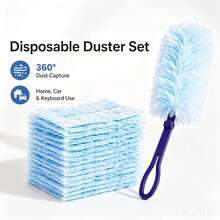Disposable Anti-Static Dusting Cloth, Thickened Dusting Cloth Pad For Electronic Products, Back To School Dorm Cleaning Supplies, Suitable For Office Desk, Keyboard, Car, Bedroom And Kitchen, Furniture, Blinds And Ceiling Fan Easy Cleaning, Cleaning Accessory Without Handle (Handle Not Included) - Multiple Styles - View 3