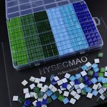 720片/盒鮮豔玻璃馬賽克瓷磚 - 高級方形手工藝裝飾片，適用於創意藝術、繪畫、手工珠寶和DIY專案 - 彩色 - 查看 27