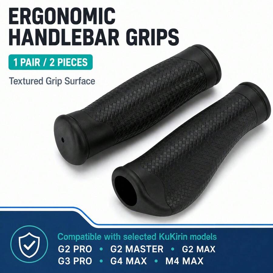 Ergonomic Handlebar Grips For KuKirin G2 Pro/G2 Master/G2 Max/G3 Pro/G4 Max/M4 Max Electric Scooter, 2pcs/Set - Black - View 1