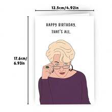 1張 Happy Birthday, That's All 幽默卡通生日賀卡，適合任何人，紙質，獨特其他主題，生日場合適用 - 查看 3