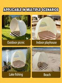 Portable Automatic Pop-Up Beach Tent With Mosquito Net, 2-Second Quick Setup Sunshade, Fits 3 People, Lightweight Travel Canopy With Compact Storage Bag And Storage System, Suitable For Beach, Park, Camping, Picnic And Backyard Leisure - Tent - View 7