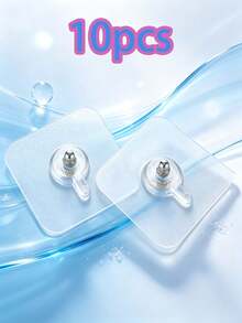 1-50 piezas/paquete Ganchos adhesivos fuertes sin taladro para colgar en la pared, adecuados para fotos de boda, tornillos invisibles, marcos impermeables y ganchos de baño - Talla única - Ver 12