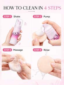 ROCK SWEET Makeup Puff Cleaning Mousse, Gentle Deep Cleansing Foam, Suitable For Makeup Sponges And Makeup Brushes - Pink - View 4