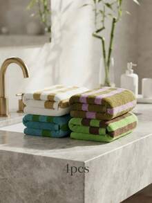 100% Cotton Thick Face Towels, Premium Soft & 1/2/4pcsAbsorbent Hand Towels For Bathroom, Plush Washcloths For Daily Skin Care,Ultra Soft & Thick Bath Hand Towels, Highly Absorbent Luxury Washcloths For Daily Use - Multicolor - View 9