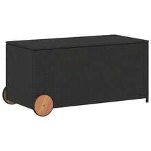 vidaXL Garden Box Cushion Box Storage Box Garden Trunk Chest Box Storage Box Cushion Box Garden Poly Rattan 100x50x50cm Black - Black - View 12