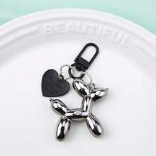 1pc Heart Resin Balloon Dog Keychain, Couple Keychain, Bag Pendant, Halloween Unisex Pendant - Multicolor - View 7