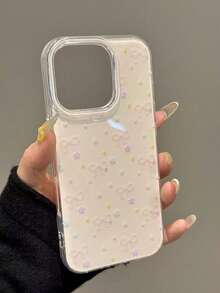 Bowknot IMD Transparent Pink Painted Thickened Minimalist Anti-Drop Printed Phone Case Compatible With IPhone 16/16 Pro/16 Pro Max/16 Plus, 15/15 Pro Max, 14/14 Pro Max, 13/13 Pro Max, 12/12 Pro Max, 11/12p, XS/XR/7/8, P11/P12 Soft Shell Protective Cover - Multicolor - View 2