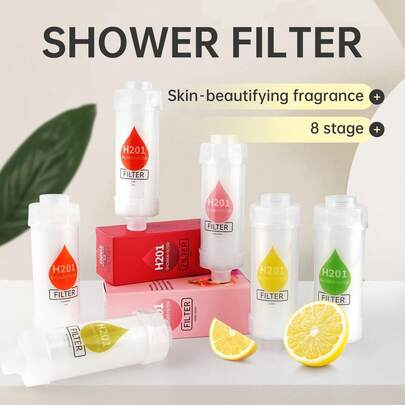 3pcs Aromatherapy Shower Head Filter Cartridges - Bathroom Accessories, Shower Filter, Replacement Cartridges - Contains Vitamin C And Chlorine Removal Beads - Multiple Fragrances Available, Purifies Water Quality, Easy To Install For Home And Hotel Bathrooms