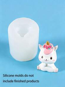 3D 立體獨角獸矽膠翻模模具，光滑鏡面柔軟模具，適用於環氧樹脂、香氛石膏、蠟燭、手工皂，易脫模可重複使用，桌面擺飾、車用香氛裝飾手工藝鑄造工具 - A - 查看 16
