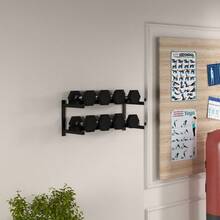 Wall-Mounted Dumbbell Rack, 2-Tier Weight Stand, Space-Saving And Multi-Functional Steel Organiser For Home Gym, Black - T0001-01-12423 - View 11