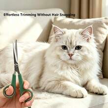 1pc Pet Grooming Round Tip Safety Scissors, Cat And Dog Grooming Hair Trimming Scissors, Hair Cutting Grooming Tool, Home Use Anti-Scratch Haircutting Small Scissors - View 4