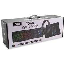Teclado Pack Gaming USB Español + Auriculares + Ratón + Alfombrilla COOL Town - Ver 7