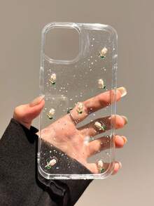 1 Buah Casing Ponsel Resin 3D Motif Tulip, Kompatibel dengan Apple 18 Pro Max/18 Pro/17 Pro Max/16/15/14/13/12/11, Pelindung Transparan Anti Guncangan dengan Glitter, Gaya Segar - Casing ponsel tulip 3D - View 36