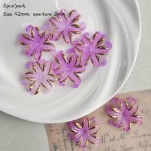 Two Tone Hot Stamping Gold Iris Flower Accessories, Hair Clips, DIY Accessories, Perforated Bracelets, Mobile Phone Chains, Material Matching - Multicolor - View 21