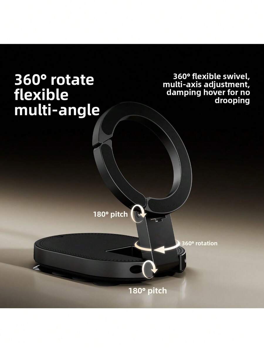 Compact Suction Cup Magnetic Phone Holder, Multi-Functional Foldable Portable Double-Sided Magnetic Base, Suitable For Outdoor Travel And Photography