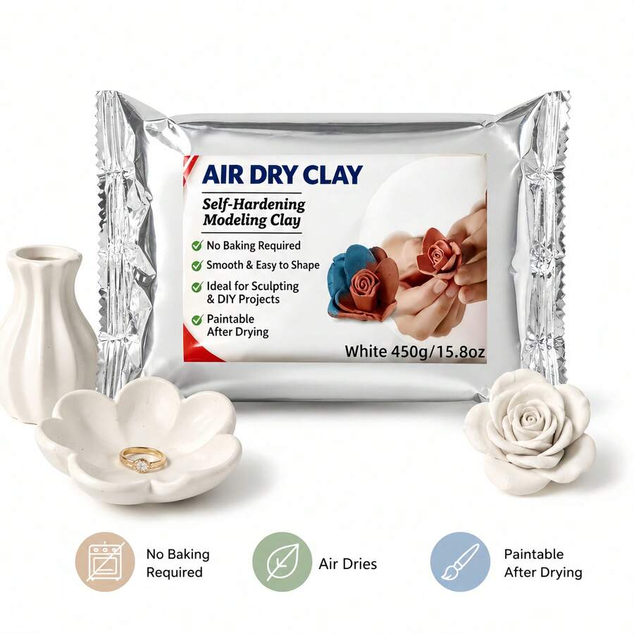 Air-Drying Clay Is Suitable For Sculpture. Featuring A Realistic Stone-Like Texture For Creating Busts, Decorative Stones - White - View 1