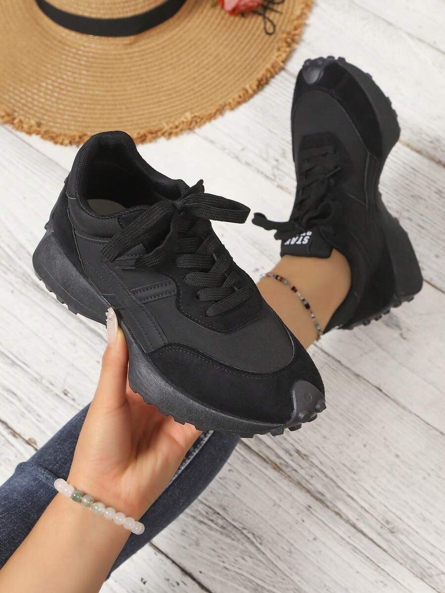 2026 Nuevos Zapatos Deportivos Cómodos y Transpirables para Mujer Casual Elegante Fiesta Punk - Negro - Ver 1