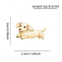 1pc Gold Outline Dachshund Enamel Pin, Multi Color Sausage Weiner Dog Puppy Lapel Pin, Metal Pin For Jackets Bags, Lovely Gift For Dog Lovers - Dachshund - View 10
