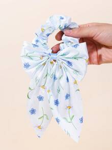 3PCS Multi-Color Daisy Floral Hair Bow For Girls, Fresh Flower Scrunchie Alligator Clip, Soft Hair Clip, Teens Sweet Teen Kids Hair Accessories - Multicolor - View 3