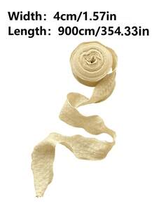 4cm 女神日母親節情人節百褶緞面絲帶 高端彈性荷葉邊泡泡褶皺織帶 蛋糕生日禮盒包裝絲帶 禮品包裝織帶 發箍 蛋糕包裝 DIY蝴蝶結 花束禮物蛋糕包裝 - 米色 - 查看 5