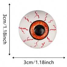 1/6pcs Halloween Realistic Bloodshot Plastic Eyeball Props, Horror Blood-Colored Eyeballs Prank Decor, Escape Room Haunted House Mystery Thriller Scene Decoration Accessories, Halloween Party Tabletop Potted Plant Cake Decoration Scary Props, Dual-Color Iris Realistic Texture Design, Holiday Prank Decoration Realistic Eye Props Set - A - View 5