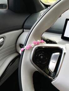 彩色種子珠汽車方向盤裝飾鏈，個性化汽車內飾裝飾鏈吊飾 - 小花 - 查看 5