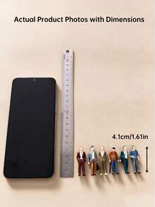 16件組 1:42比例塗裝ABS迷你人偶模型套組，4cm/1.6in，適用於3D套件、鐵路車站、博物館、建築與景觀展示，易於收納，迷你場景、花園裝飾、迷你博物館與愛好禮物，適合14歲以上 - 1:42微縮模型 - 查看 5