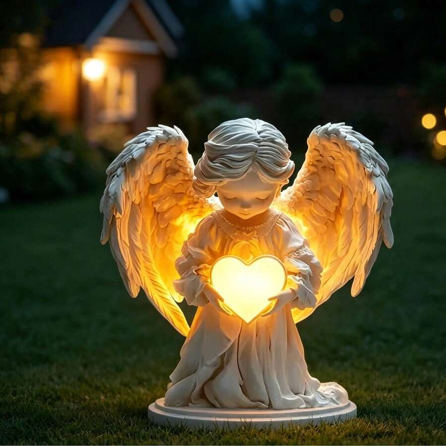 Cross-Border New Cute Heart Angel Flat Garden Stake Holiday Decoration Acrylic Lawn Insert - A - View 1
