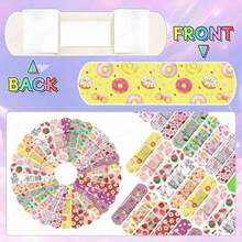 1 Box - 15/30/60pcs New Cartoon Stickers, Colorful Self-Adhesive Tape, Creative Multiple Cute Prints Including Blonde Princess And Dessert Patterns, Mixed Colors, Suitable For Daily Use, Outdoor Sports And Travel Collection - LUNARIOIN - View 5