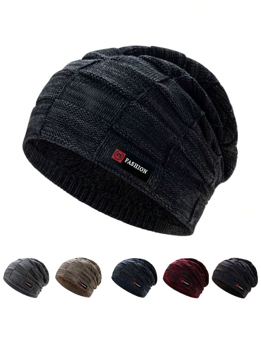 1pc Unisex Autumn/Winter Warm Thermal Lined Knitted Hat With Ear Flaps, Windproof And Versatile Beanie For Daily Outdoor Wear - Multicolor - View 1