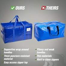 1Pc [Lidded Storage Bins] Heavy Duty Extra Large Moving Bag, 50 Lbs Capacity Tote Bag, Durable Waterproof Puncture-Resistant Winter Clothes Storage Bag, Suitable For Moving, Strong Handles, Zipper,Bedroom Room Decor,Back To School - View 3