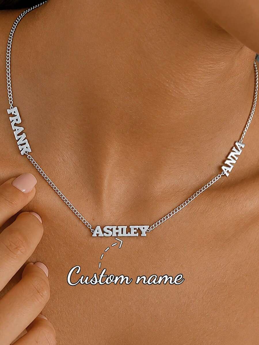 Collar personalizado con nombre, exquisito collar personalizado con múltiples nombres, collar de cadena cubana de acero inoxidable personalizado, regalo perfecto, regalo del Día de la Madre