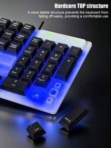 Kombo Keyboard dan Mouse Gaming Berkabel, Keyboard Mekanik dengan Lampu Latar LED RGB Pelangi, Mouse Gaming Ergonomis, USB Plug and Play, Anti Percikan Air, 104 Tombol, Tutup Tombol Mengambang, Set Gaming untuk PC, Laptop, Desktop, Gamer, E-Sports, Kantor - View 4