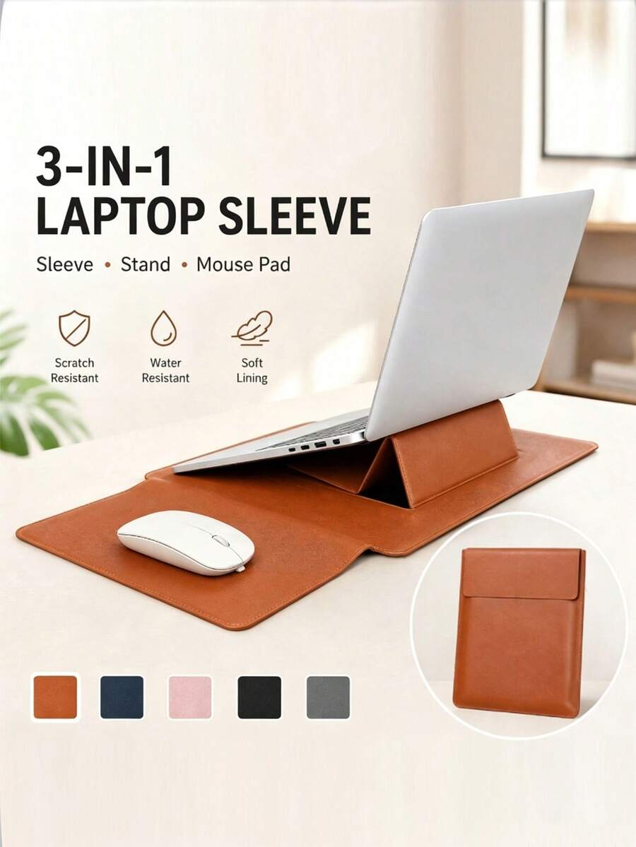多尺寸筆電保護套 13.3/14/15.4/16 吋通用款,多功能散熱支架附滑鼠墊,防震便攜保護包,相容 MacBook - 查看 1