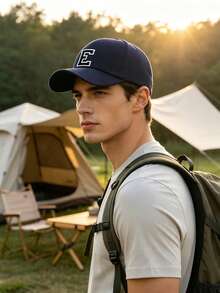 1pc Men's Solid Color Adjustable Baseball Cap, Fashion Street Style, Suitable For Spring/Autumn Outdoor, Travel, Beach, Summer, Back To School, 2026 World Cup - Navy Blue - View 5