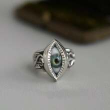 1 buah Cincin Mata dengan Urat yang Menonjol, Cincin Jari Mata 3D Totem Vintage yang Dapat Diatur, Cincin Mata Tirai Gaya Jalanan - Cincin bola mata - View 13