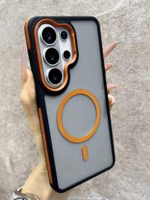 SamsungGalaxy S26 Ultra/S25/S24 Ultra/S23 Ultra Exklusive Luxus Matte Transparente Stoßfeste Magnetische Handyhülle, Niedliche Handyhülle, Koreanische Handyhülle, Smartphone Hülle - Orange - Übersicht 5