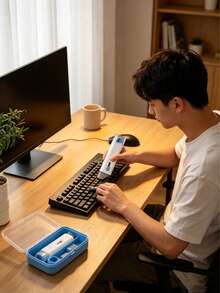 7-in-1 elektronisches Reinigungsset mit Bürste - multifunktionaler 3-in-1/2-in-1/20-in-1 Reinigungsstift für AirPods Pro, Tastatur, Laptop, Handy und Computerbildschirm - blau/rosa/weiß - Verschiedenfarbig - Übersicht 14