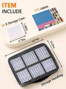 Transparent Diamond Painting Storage Box Tray Set With Carrying Bag, Diamond Painting Beads Storage Box With Stickers, Diamond Painting Tools - A - View 6