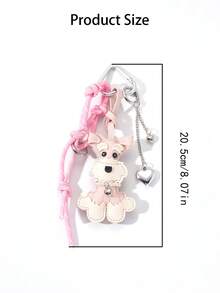 Cute Schnauzer Puppy Keychain, Y2K Leather Dog Pendant, Handmade Woven Charm, Phone Chain, Bag Decoration, Gift For Friends, Birthday Holiday - Multicolor - View 6