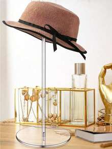 2pcs Transparent Acrylic Hat Display Stand, Sun Hat, Bucket Hat, Baseball Cap Storage Rack, Wig Stand Storage Box, Bedroom, Bathroom, Vanity Home Organization Rack - Multicolor - View 3