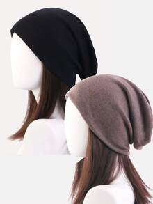 2pcs Oversized Slouchy Beanie Hats, For Cancer/Chemo Patients - Multicolor - View 16