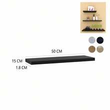 Minimalist Floating Wall-Mounted Shelf, 40/50/60/70/80cm Multi-Size Wooden Display Rack, Invisible Bracket, Wall-Mounted Display Storage Shelf, Modern Hanging Storage Rack, Suitable For Books, Photos, Decor, Bedroom, Living Room, Bathroom, Home Decor - Black - View 21